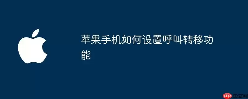 苹果手机呼叫转移功能如何设置