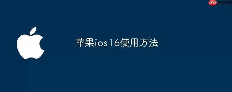 苹果iOS16使用方法