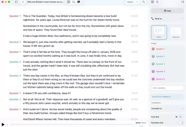 AI 转录 Mac 工具MacWhisper14 发布新版：新增编辑器视图 转录稿可直接编辑 修复CPU占用过高问题