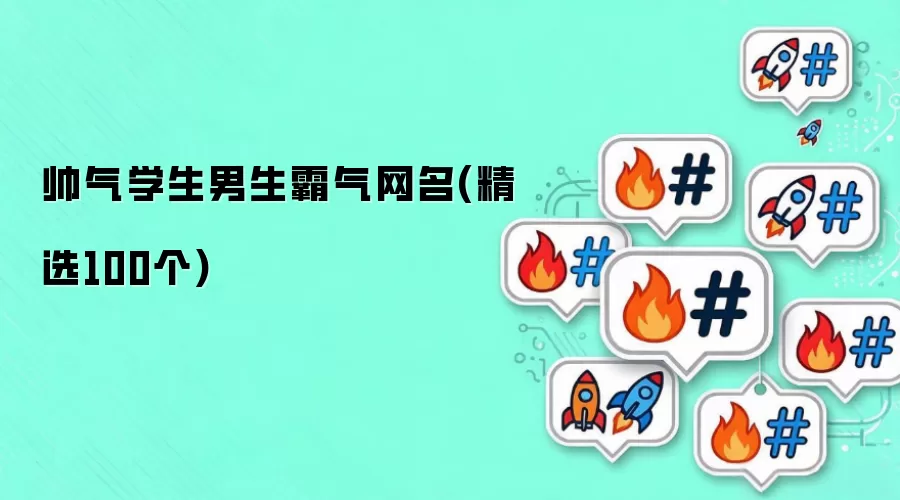 帅气学生男生霸气网名(100个精选)