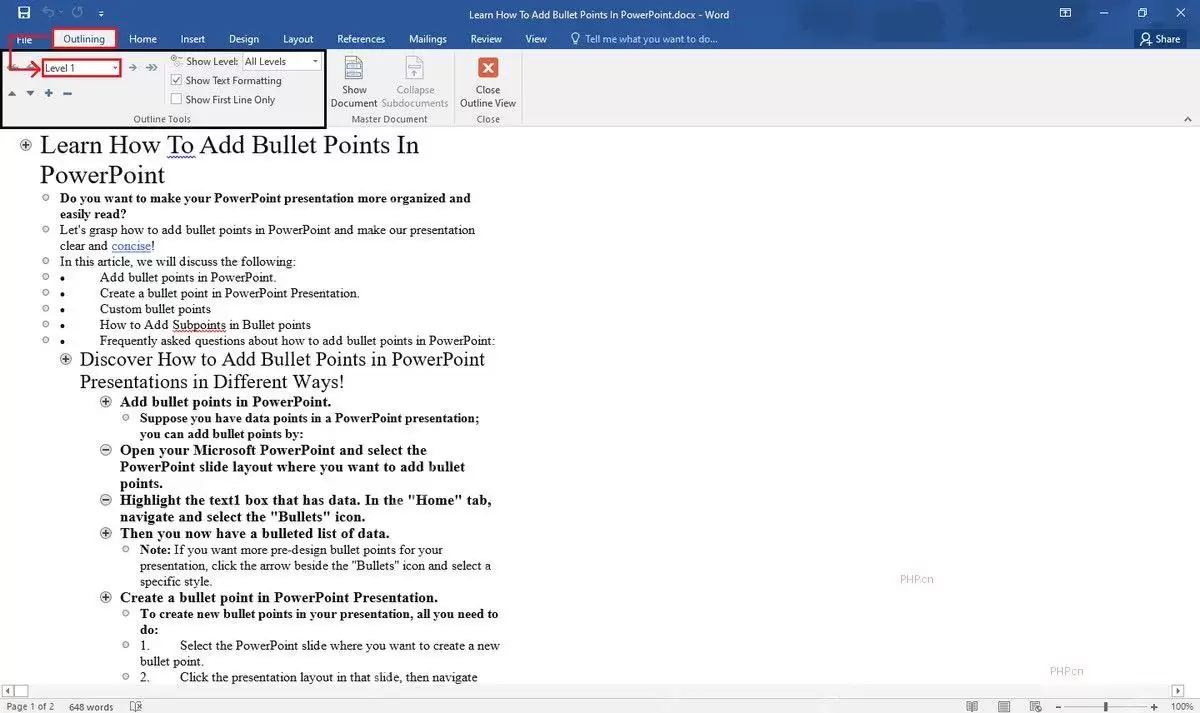 Microsoft365PowerPoint怎样将Word大纲一键转PPT