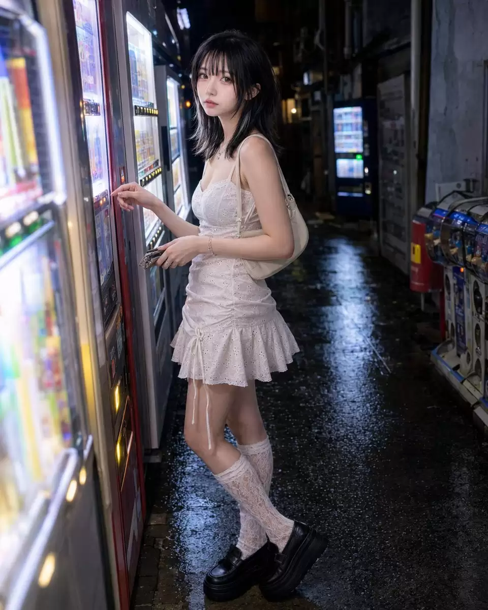 深夜自动贩卖机窄巷