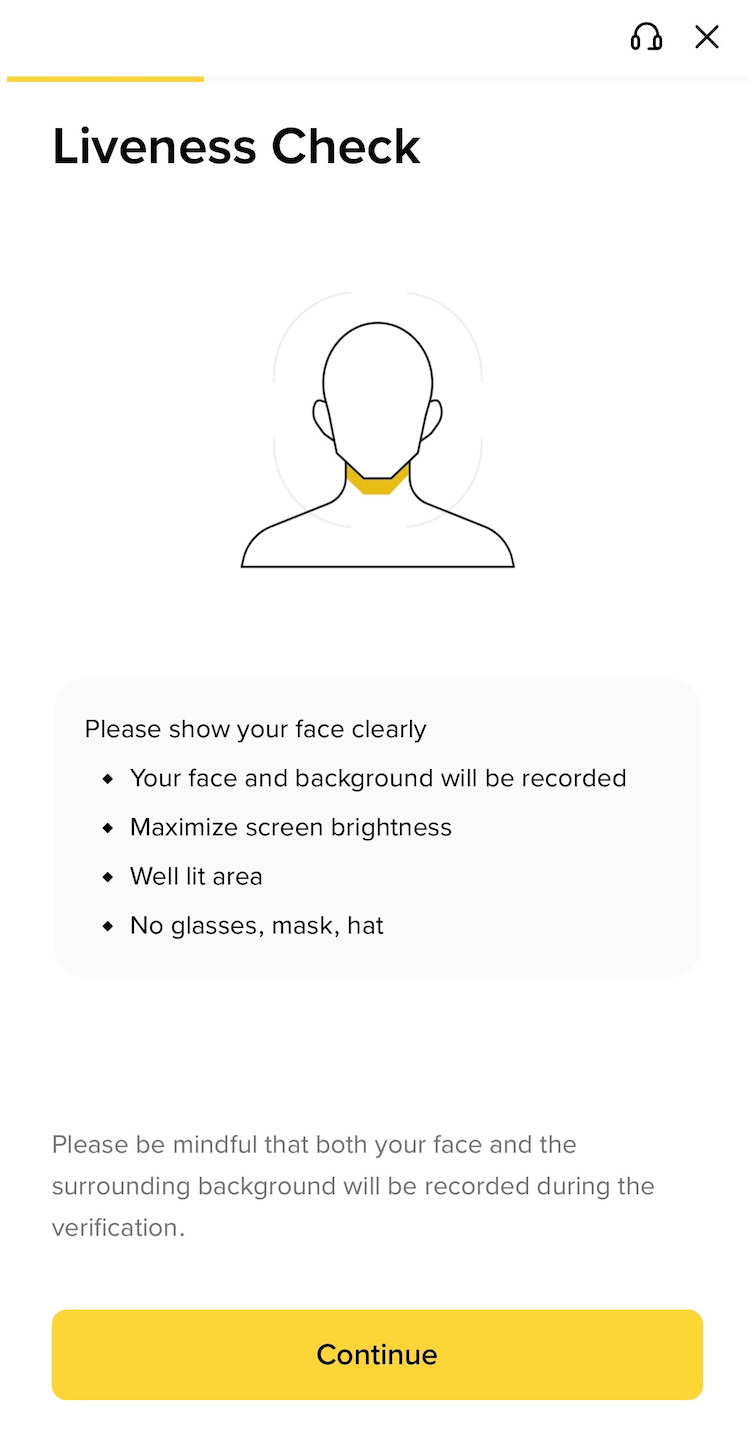 币安Liveness Check人脸活体检测注意事项