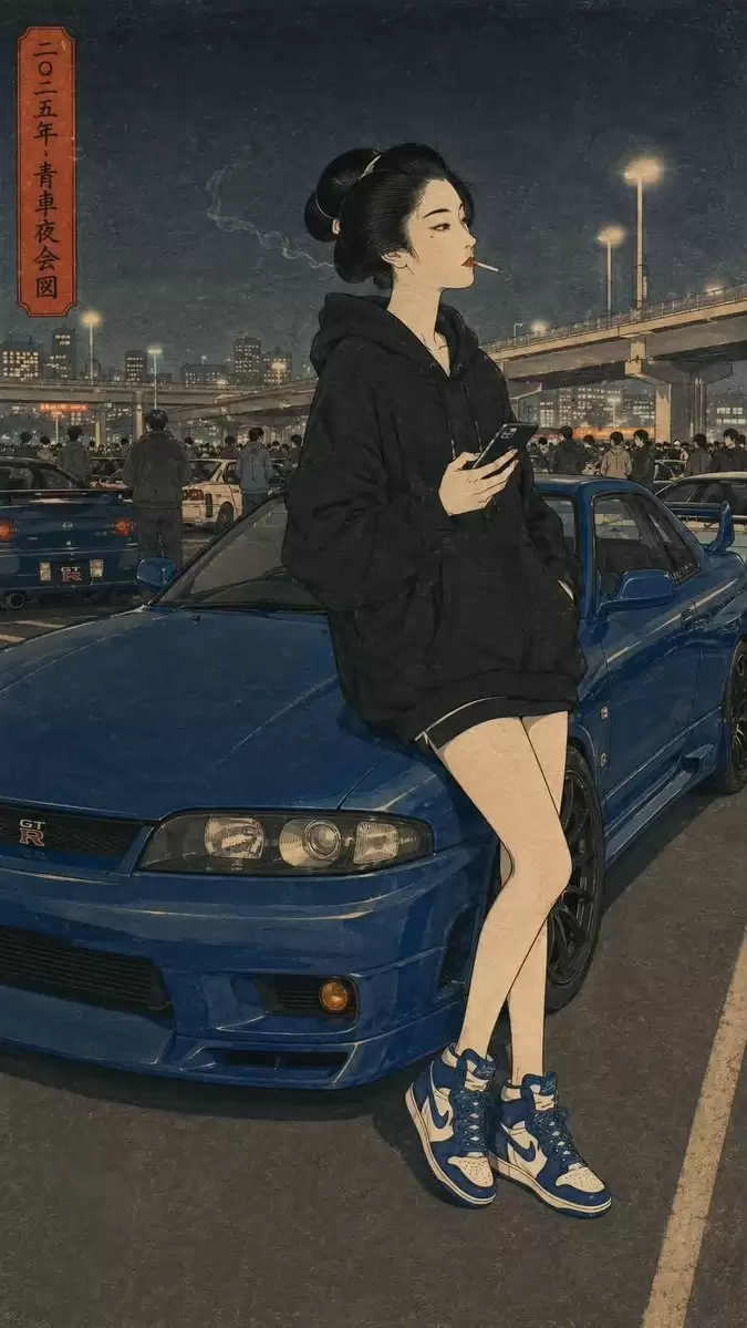 1990 年代漫画风格的新复古街景