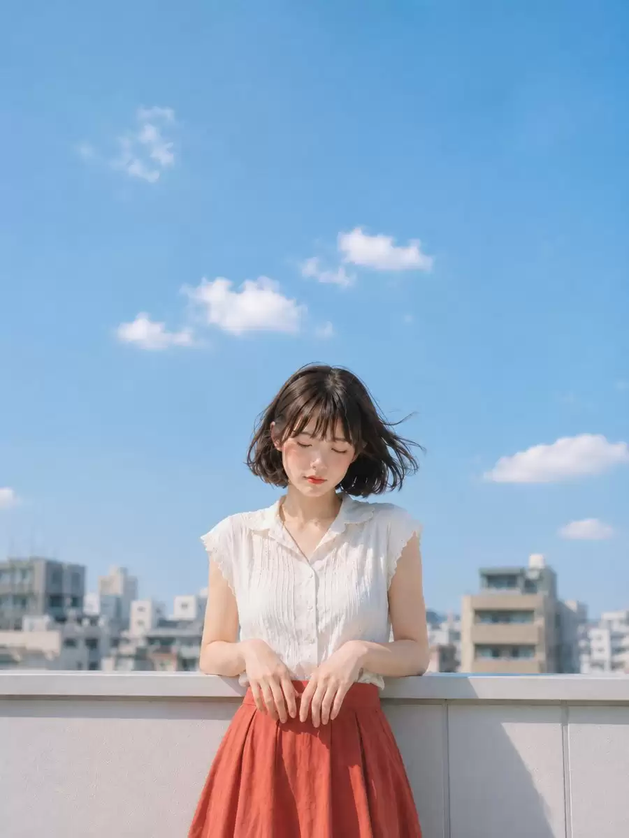 夏日日系天台人像