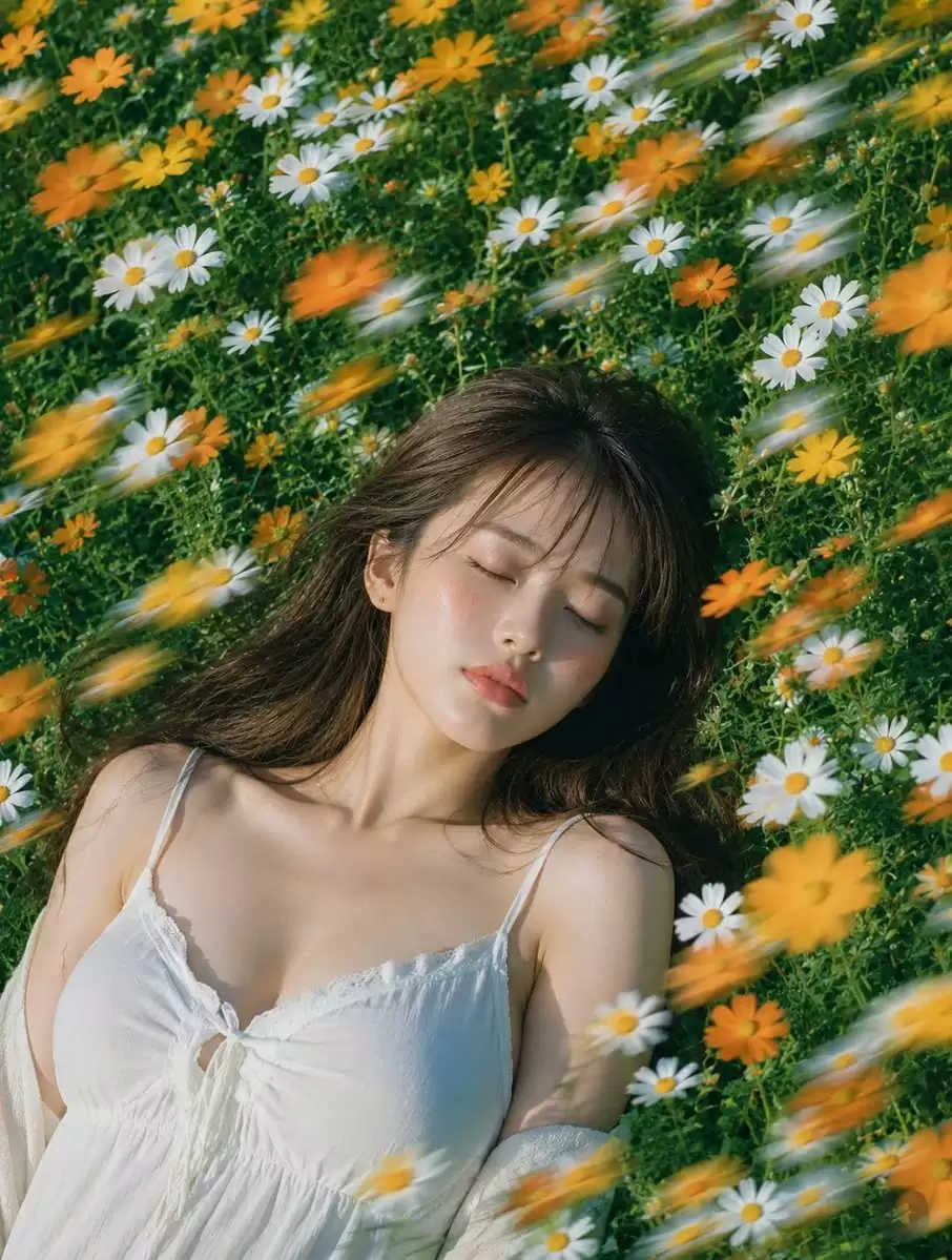 盛夏花海里的小憩