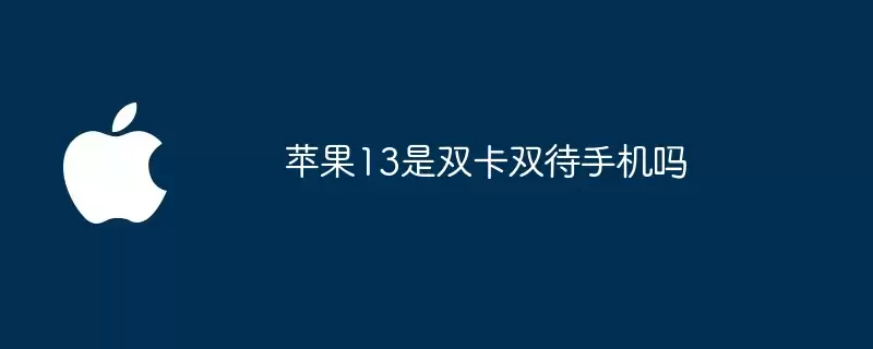 苹果13是不是双卡双待手机
