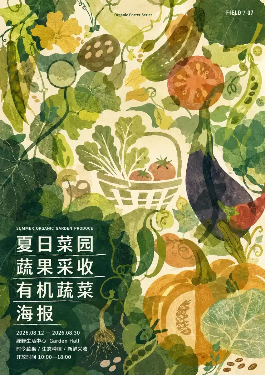 有机菜园农产海报