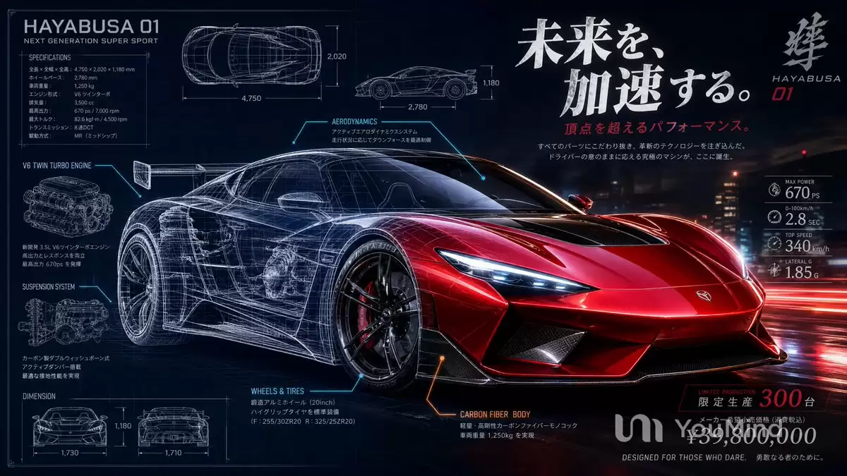 日系超级跑车蓝图海报