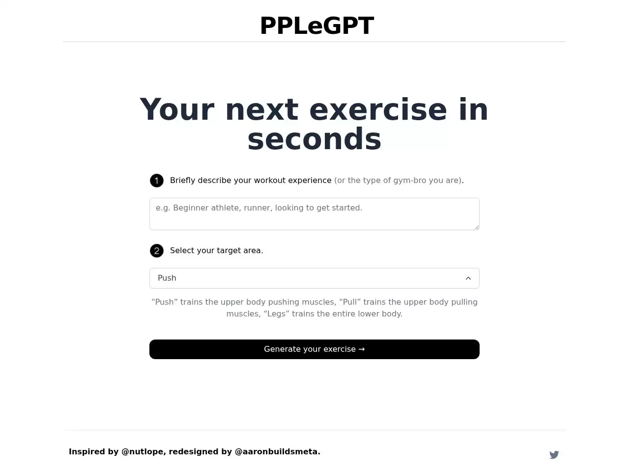 PPLEGPT-PPLEGPT是基于人工智能的健身项目