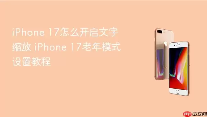 iPhone 17文字缩放怎么开启 iPhone 17老年模式设置教程