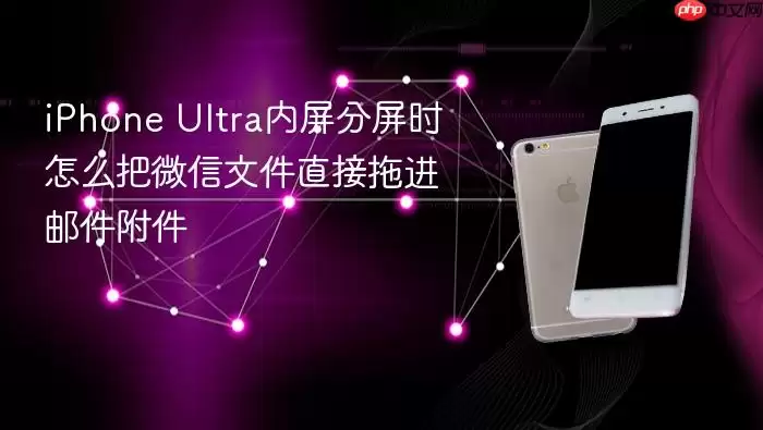 iPhone Ultra内屏分屏时如何把微信文件直接拖进邮件附件