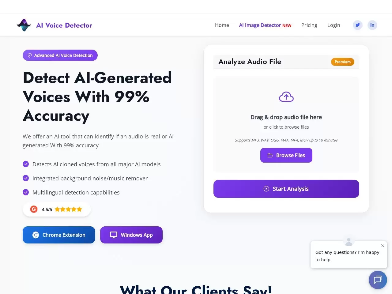 AI Voice Detector-AI Voice Detector系提供语音验证服务的网站