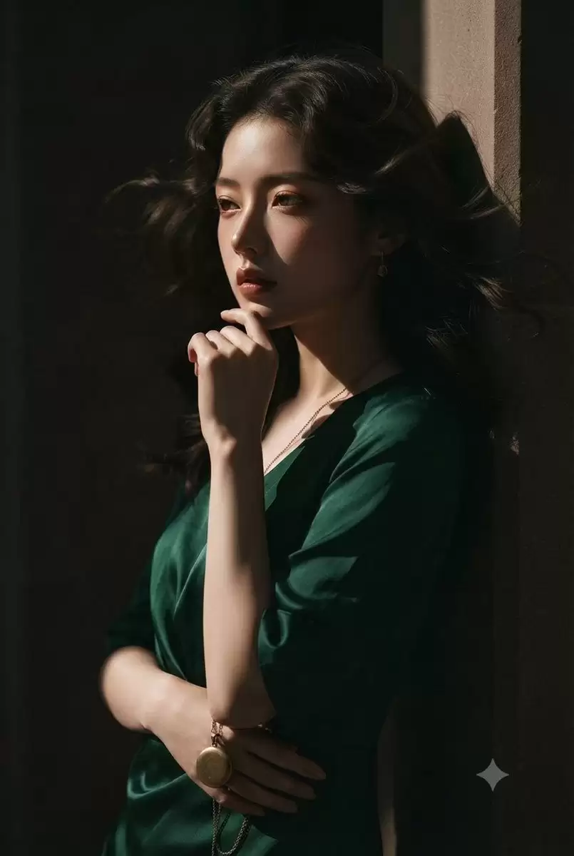 丝绸翡翠时尚人像