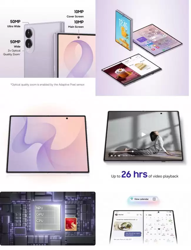 三星 Galaxy Z Fold8 折叠手机泄露搭载 4800mAh 电池