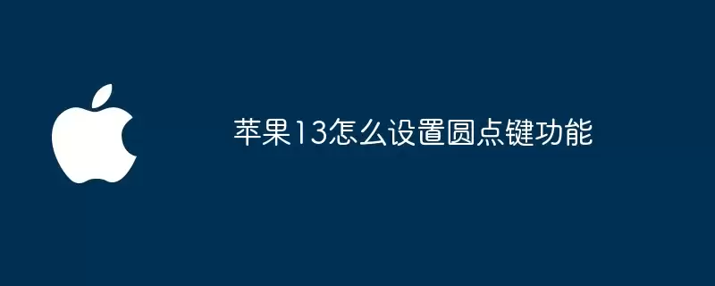 苹果13如何设置圆点键功能