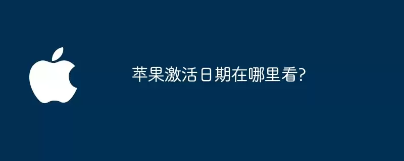 苹果激活日期从哪里看?