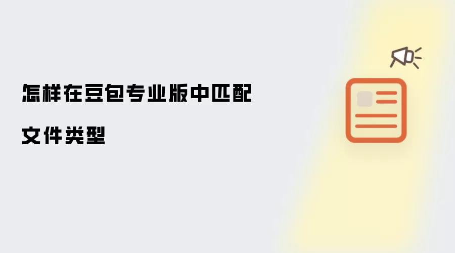 如何在豆包专业版中匹配文件类型