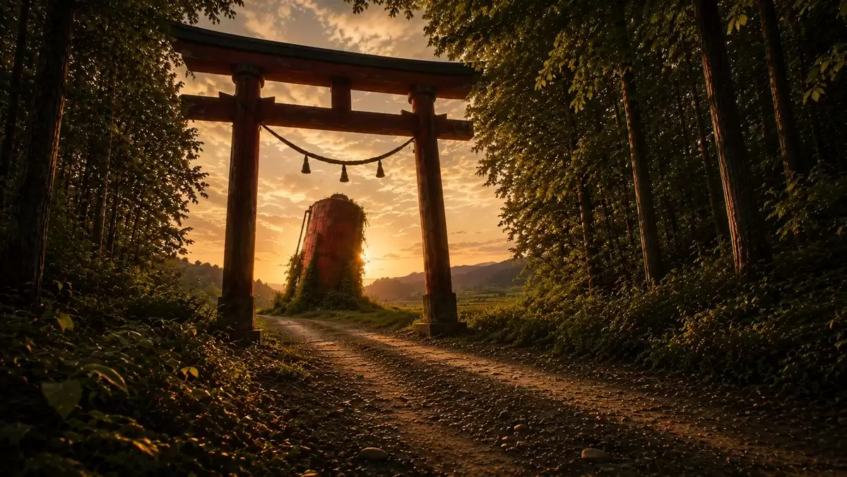 落日鸟居森林小径