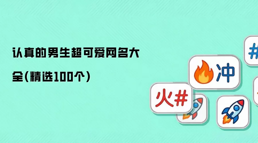 认真的男生超可爱网名大全：精选100个