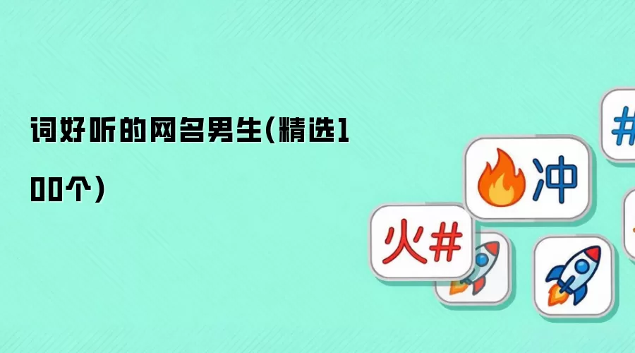 精选100个词好听的网名男生