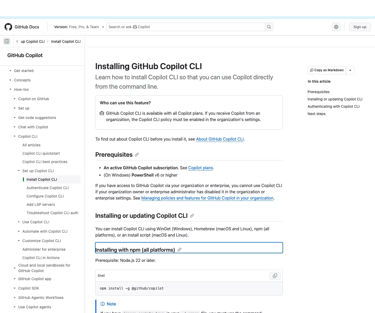 GitHub Copilot CLI 安装和登录教程