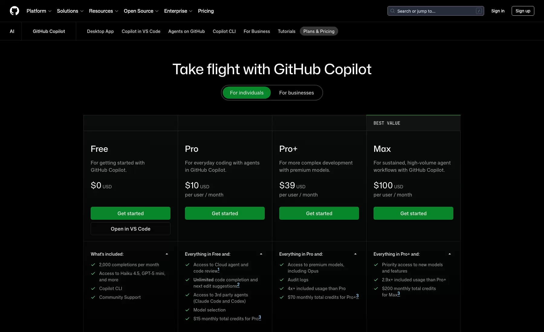 GitHub Copilot Chat 常见权限与订阅说明指南
