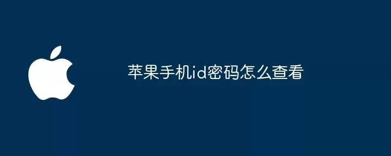 苹果手机id密码怎样查看
