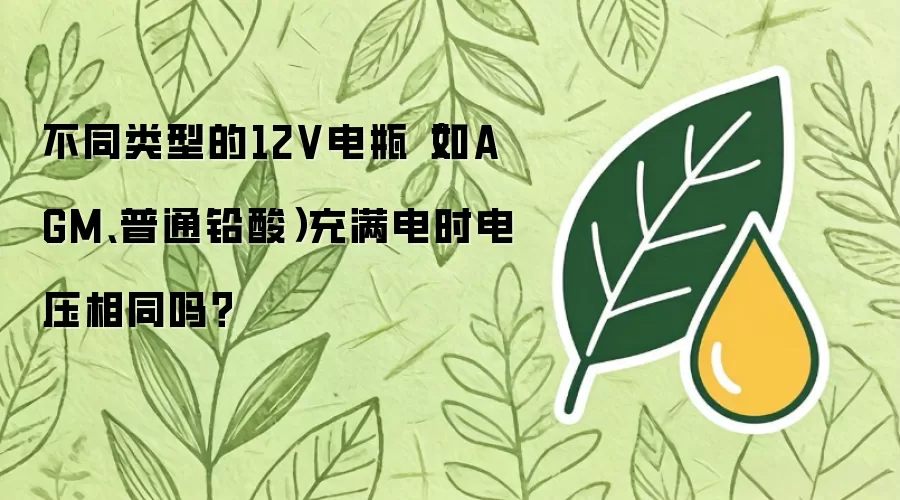 不同类型的12V电瓶（如AGM、普通铅酸）充满电时电压相同吗？