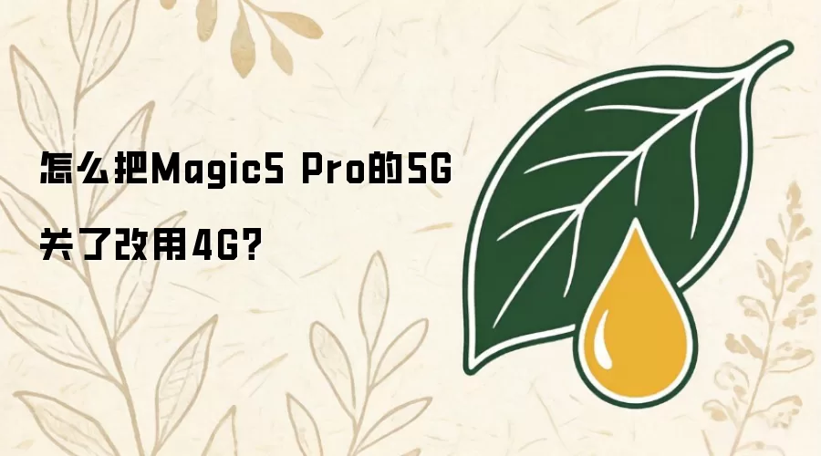 怎么把Magic5 Pro的5G关了改用4G？
