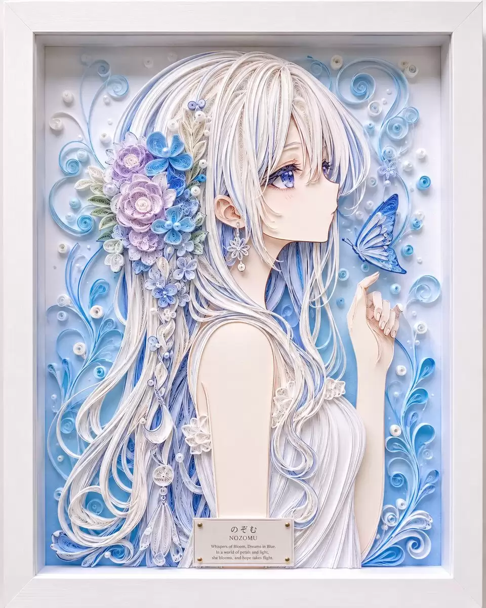 卷纸风纸艺动漫少女画框