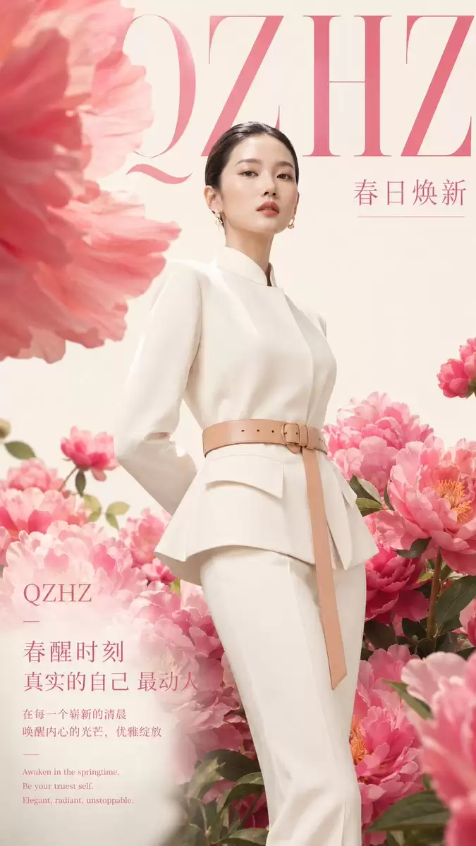 奢华春日牡丹风尚海报