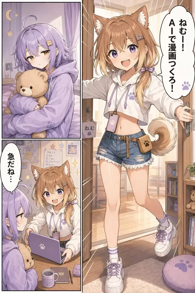 可爱的 AI 漫画教学界面