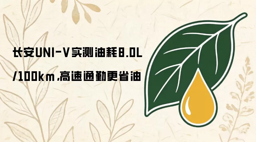 长安UNI-V实测油耗8.0L/100km:高速通勤更省油