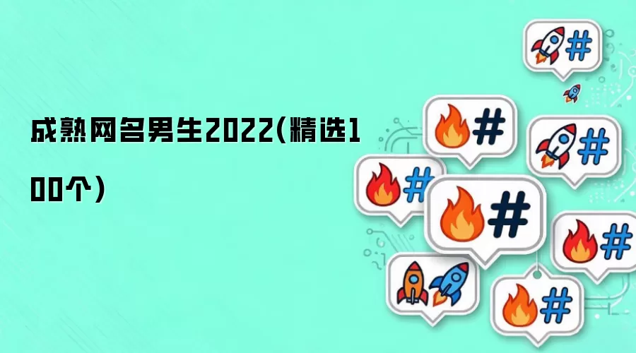 成熟网名男生2022：精选100个