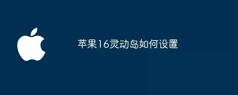 苹果16灵动岛怎么设置