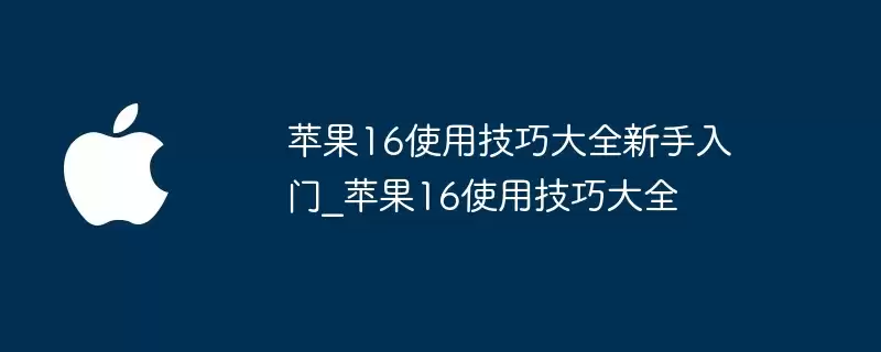 苹果16新手入门使用技巧大全_苹果16使用技巧大全