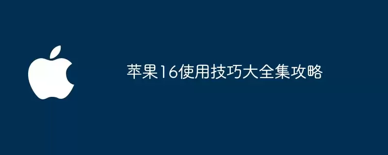 苹果16使用技巧大全攻略集