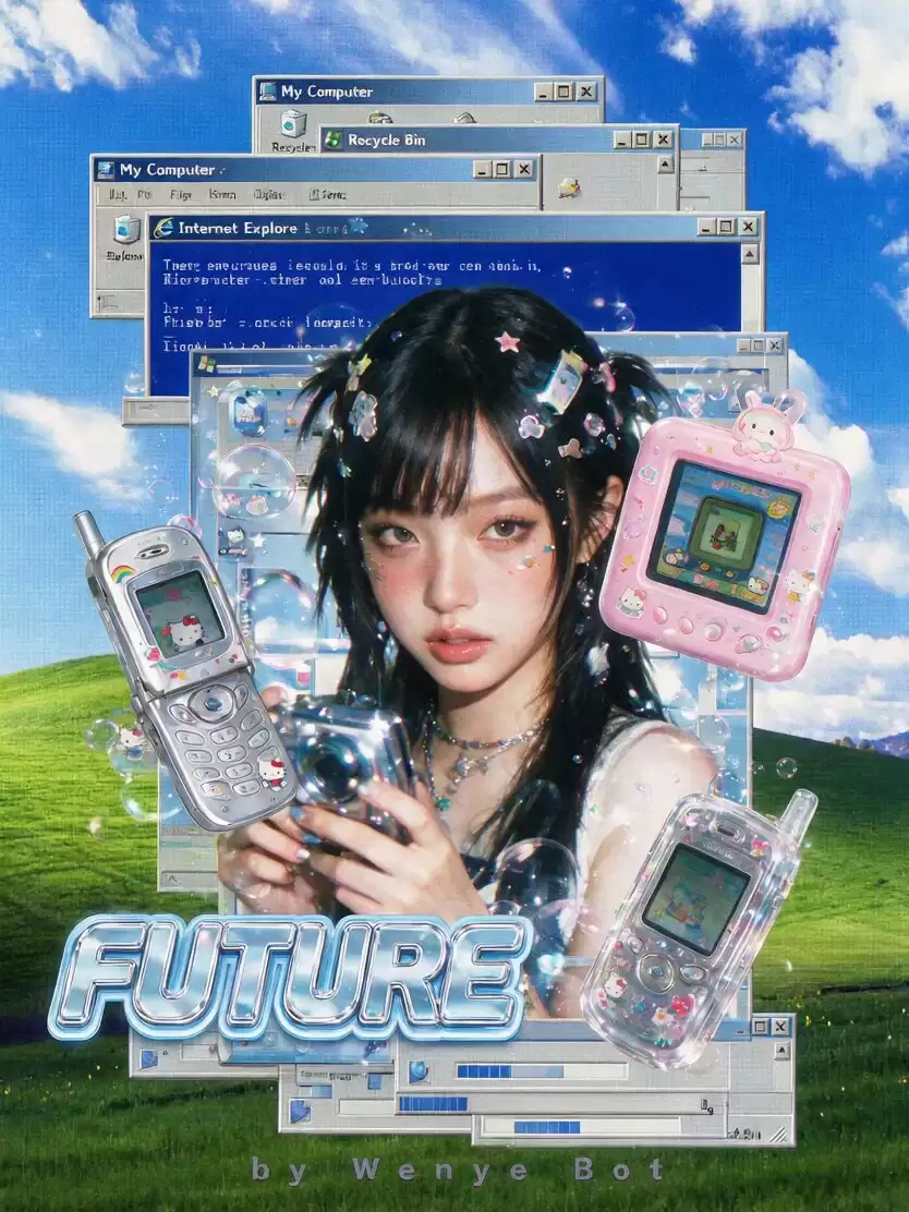 Y2K 复古数码海报
