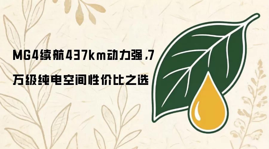 MG4续航437km动力强:7万级纯电空间性价比之选