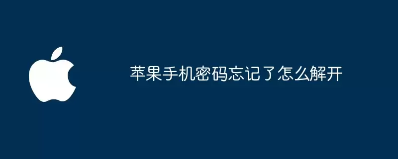 苹果手机密码忘记了如何解开