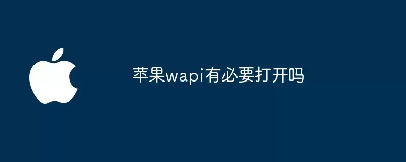 苹果wapi有必要打开么