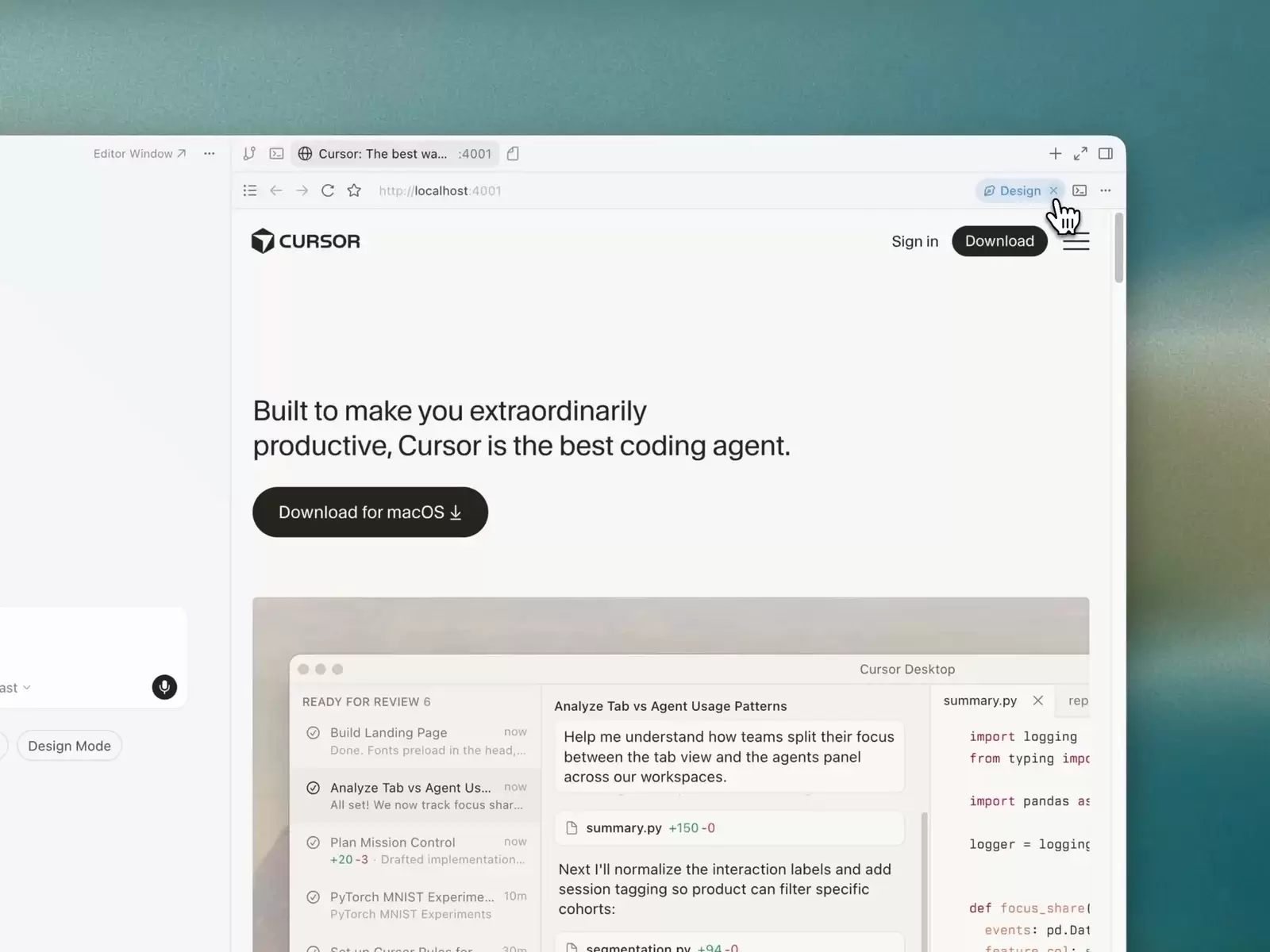 Cursor Agent Design Mode 从界面设计至代码实现教程