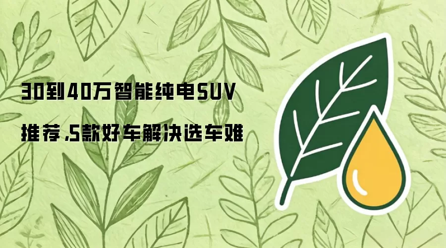 30到40万智能纯电SUV推荐：5款好车解决选车难