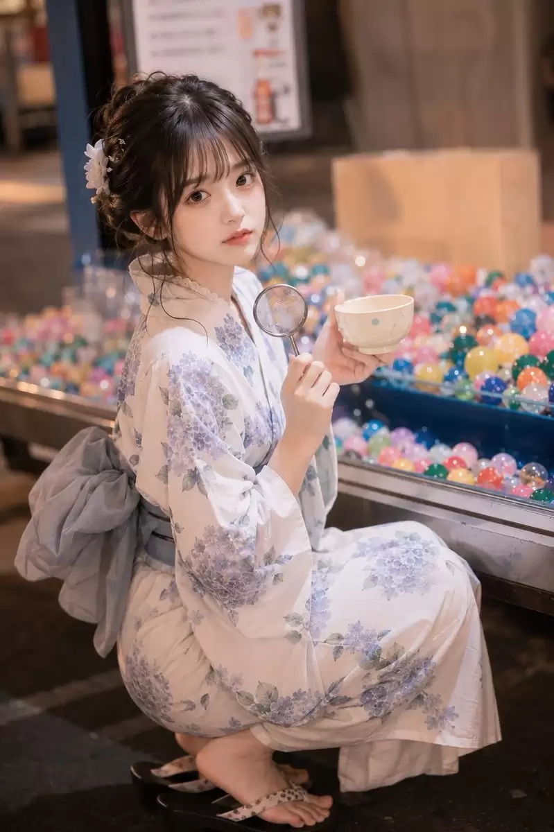 日本夏日祭典的人像