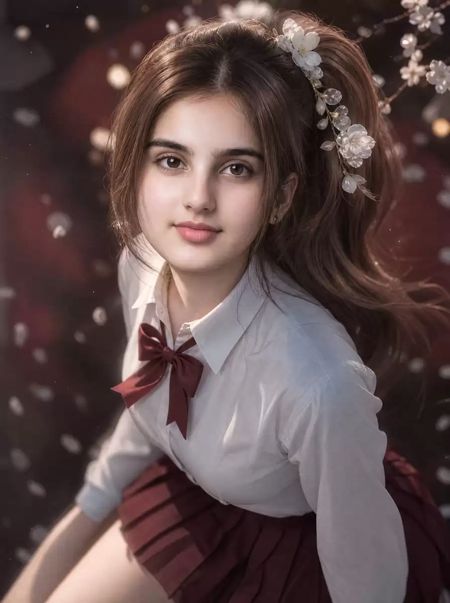 3D 国漫风格樱花校服少女写真