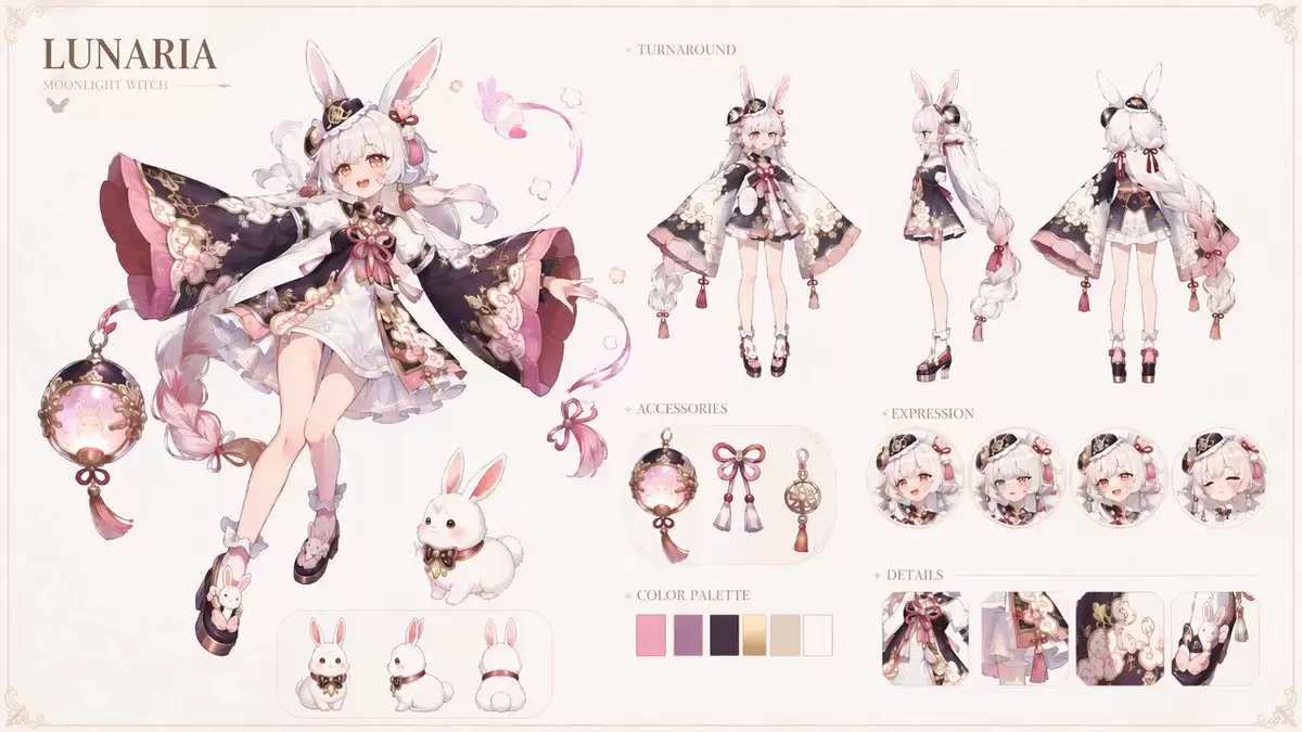角色设计图 Lunaria Moonlight Witch