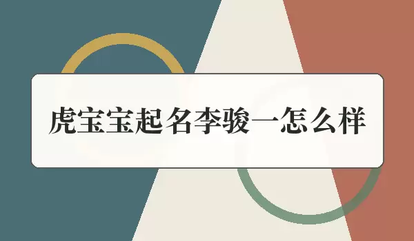 虎宝宝取名李骏一怎么样_名字解析