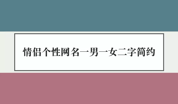 情侣个性网名二字简约一男一女