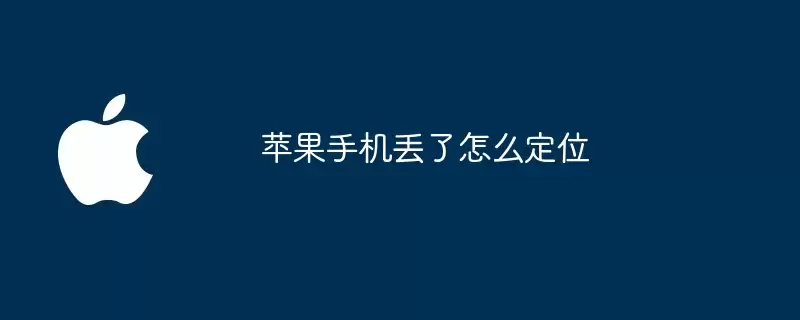 苹果手机丢了如何定位